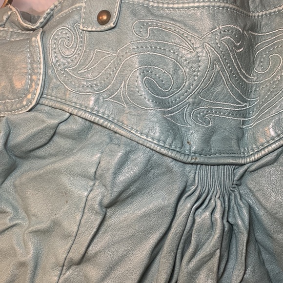 🎒 Vintage Deux Lux Teal Western Embossed Large Shoulder Bag Urban Outfitters - Picture 8 of 14